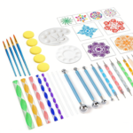 Mandala Stencil Dotting Tool Painting Template Set Acrylic Rod Pottery Clay Craft Stamp Nail Art Tool