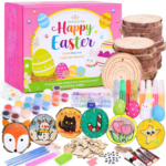 Easter DIY Wood Slices Activities Kits Arts and Crafts Gifts for Kids Model Coloring Wooden Painting Craft Kit