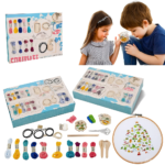 Embroidery Starter Kit for Beginners Stamped Cross Stitch Kits With Cute Patterns and Color Threads for Adults Kids