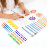 Mandala Stencil Dotting Tool Painting Template Set Acrylic Rod Pottery Clay Craft Stamp Nail Art Tool - Image 2