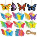 Unfinished Wooden Discs Crafts Blank Flower Shape Ornaments Embellishments Slices for DIY - Image 2