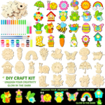 DIY Wood Painting Craft Kit Art Kits for Kids Paint Fridge Magnet Art and Craft