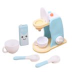 Children's Wooden Pretend Play Coffee Machine Kitchenware Early Childhood Educational Toy Game Set