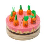 Children's simulated rabbit cake, a wooden multi-functional carrot-pulling toy for pretend play