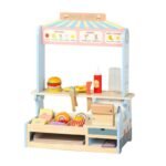 Children's wooden food simulation ice cream stand shop, a pretend store for making and selling desserts, a role-playing toy