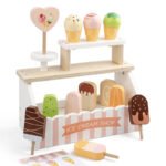 Children's wooden playhouse, Danish aristocratic pink ice cream stand, interactive toy