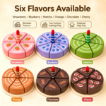 Children's wooden simulated cake cutting toy, pretend play toy, kitchen role-playing