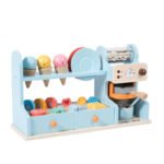 Children's wooden toy ice cream shop pretend play coffee machine dessert early education boys and girls role-playing