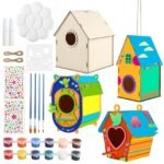 DIY Wooden Birdhouse Painting Kit-Complete Birdhouse Set Assembly Craft Creative Garden Decor for Kids Activities Customized