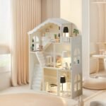 Doll House Wholesale Wooden Miniature Furniture Dollhouse Bookcases Multipurpose Dollhouse Wooden Kids Bookshelf