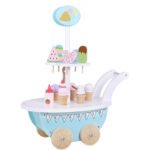 Early childhood education wooden simulation play ice cream cart pushcart candy ice cream truck set educational toy