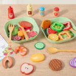 Kids Salad Play Game with Pans Food Fruits Vegetables Learning Toy Gift Boys & Girls Pretend Play Kitchen Set