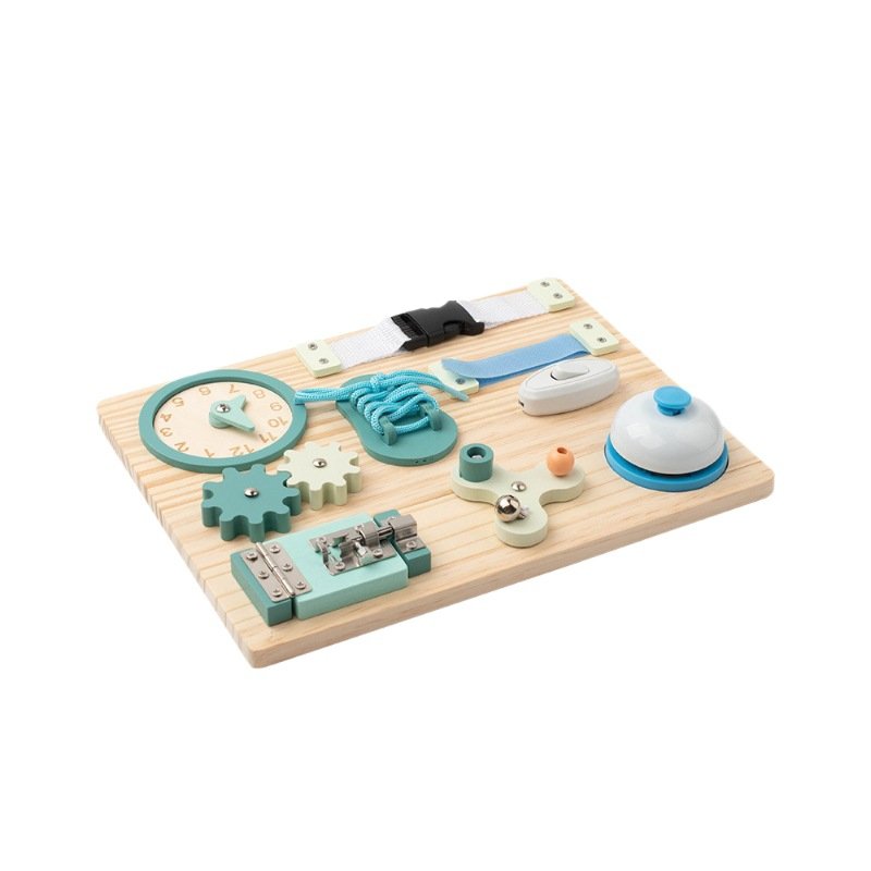 Montessori Busy Board for Toddlers Wooden Sensory Activity Board for Fine Motor Skills Educational Fidget Travel Toys Montessori Busy Board for Toddlers Wooden Sensory Activity Board for Fine Motor Skills Educational Fidget Travel Toys - Image 1