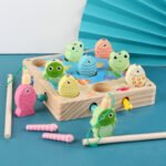 Montessori Children's Wooden Fishing Toy for Early Education Bug-Catching Color Recognition Matching Intelligence Game