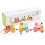 Montessori Educational Beech Wood Farm Pulls Little Train Kindergarten Toy