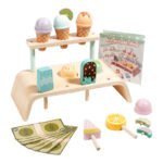 Montessori Educational Toys for Kids OEMODM Wooden Ice Cream Shop Role-Playing Cashier Grocery Toys