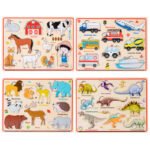 Montessori early childhood education magnetic inlay puzzle puzzle shape matching hand gripper children's building blocks