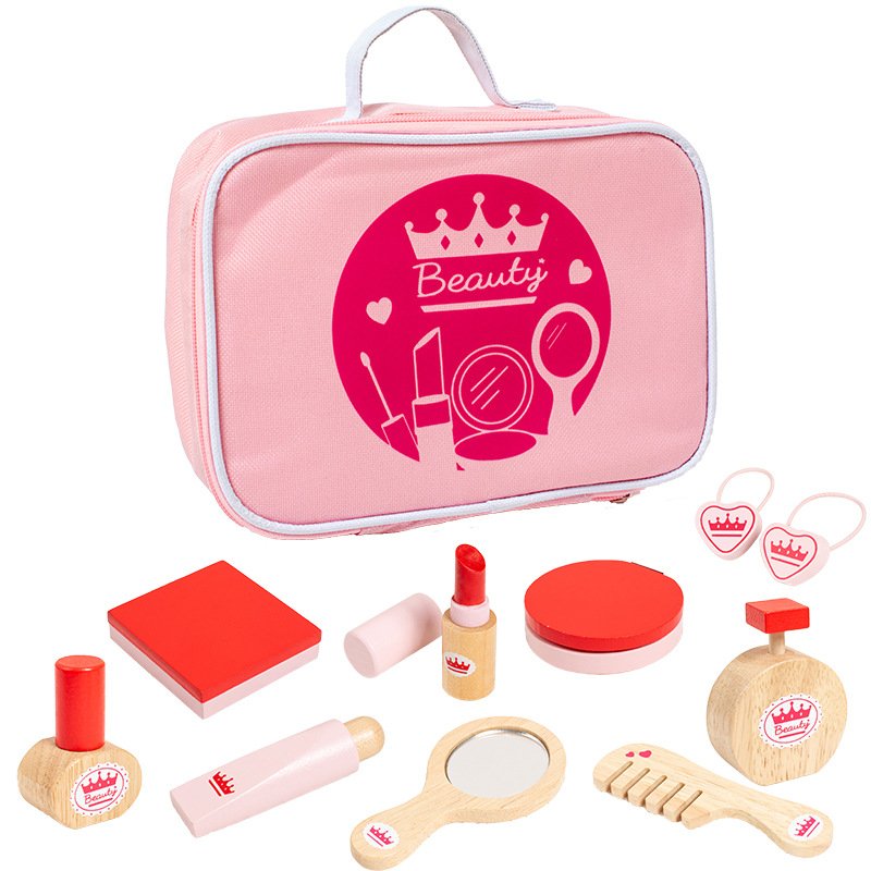 New Style Wooden Children's Simulation Dressing Table Makeup Toy 4-6Y Girls' Pretend Play Multi-scenario Cosmetics Set New Style Wooden Children's Simulation Dressing Table Makeup Toy 4-6Y Girls' Pretend Play Multi-scenario Cosmetics Set - Image 1