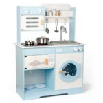 Light Blue Wooden Kitchen Pretend Toy Set