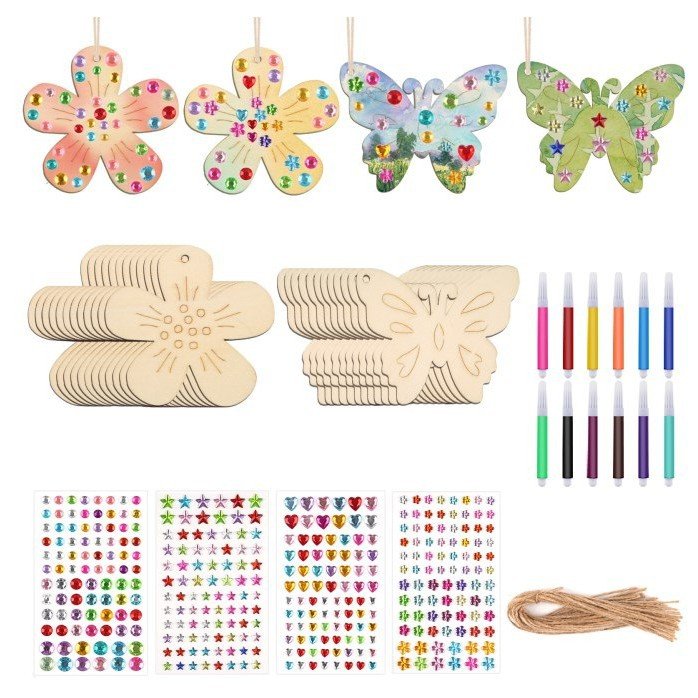 DIY Unfinished Wood Crafts Flowers Refrigerator Magnets Wooden Fridge Magnets for Kids DIY Unfinished Wood Crafts Flowers Refrigerator Magnets Wooden Fridge Magnets for Kids - Image 1