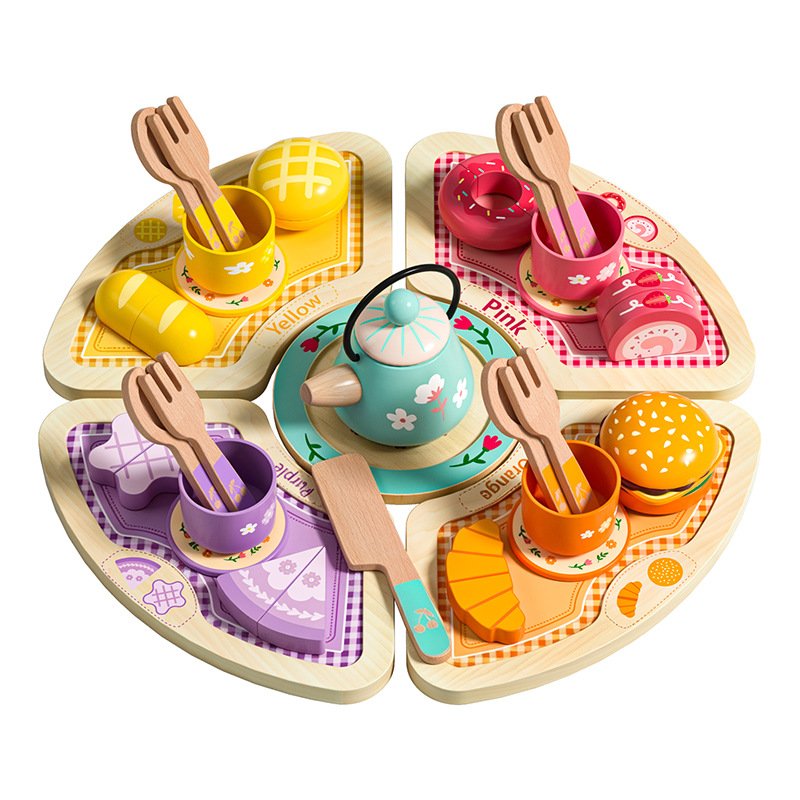 Baby Role Pretend Afternoon Tea Set Children Kitchen Cutting Toy Early Educational Dessert Wooden Toys for Kids Role Play Toy Baby Role Pretend Afternoon Tea Set Children Kitchen Cutting Toy Early Educational Dessert Wooden Toys for Kids Role Play Toy - Image 1