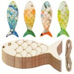 Hot Selling Eco-friendly Unfinished Coloring Animal Shape Wooden Engraved Wall Hanging Decorative Supplies Children
