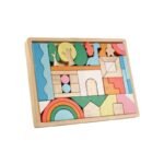 Montessori Baby Creative Building Blocks Children Stacking Learning Toy Educational Rainbow Building Block Wooden Toys for Kids