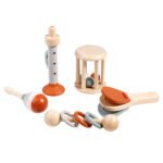 Orff rattle baby hand-held bell toy infant musical instrument toy early education and soothing for infants and toddlers