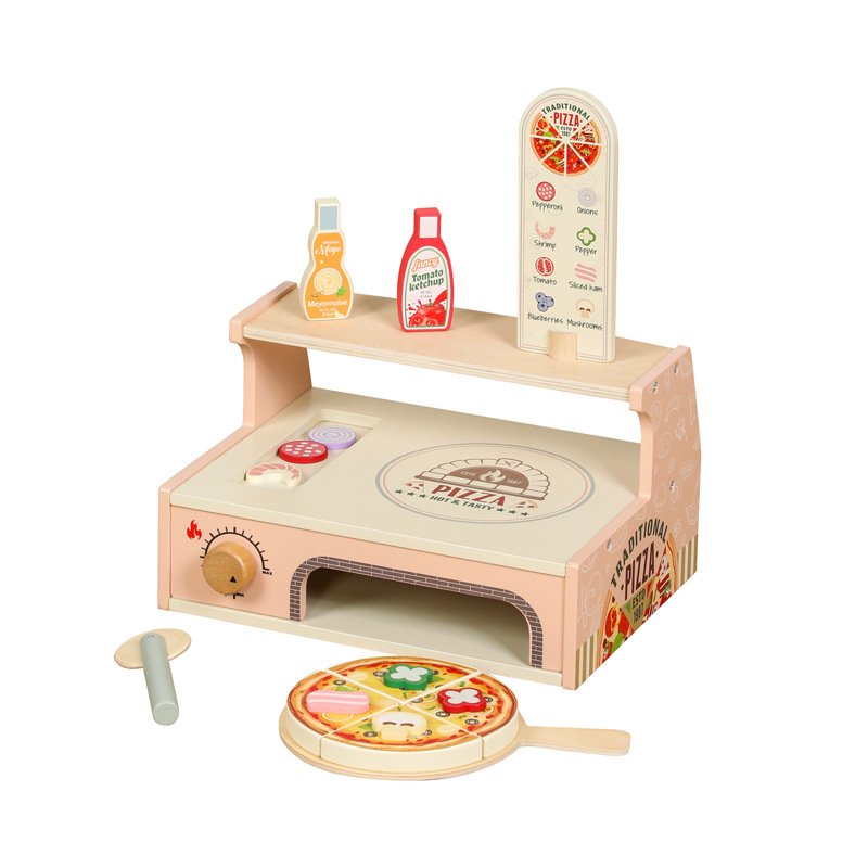 Realistic Pretend Kitchen Play Early Learning Toy Kids Wooden BBQ Pizza Oven with Vegetables Fruits for Kitchen & Food Toy Realistic Pretend Kitchen Play Early Learning Toy Kids Wooden BBQ Pizza Oven with Vegetables Fruits for Kitchen & Food Toy - Image 1