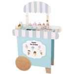 Simulated Interactive Educational Wooden Ice Cream Truck Toy Set for Preschool Children and Parents