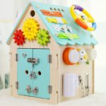 Toddler Busy Board Sensory Learning Toys Wooden House Toy Busy House Montessori House Box