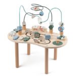 Wooden Beaded Learning Toys Montessori Preschool Furniture Sensory Table Cute Baby Activity Table Multi-Functional Education Toy