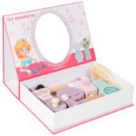 Wooden Dressing Table Role Play Toy Makeup Set Eco-friendly Non-toxic Montessori-Inspired Educational Pretend Play Preschoolers