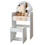Wooden Kids Dressing Table Girl's Princess Makeup Bag Pretend Play Toy for Role-playing Games