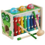 Wooden Multi-functional Piano Instrument Hand-eye Coordination Knocking Early Education Learning Toys