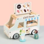 Wooden Pretend Play Ice Cream Truck Kitchen Food Toy Set for Kids Kids Kitchen Set Play Kitchen