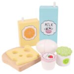Wooden Simulated Kitchen Toy for Children, American Breakfast Pretend Play Educational Toy