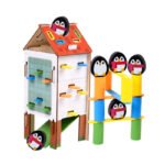Wooden Stick Game House Shape Color Sorting Wooden Toys 3-in-1 Multifunctional Pick-up Stick Pulling Game