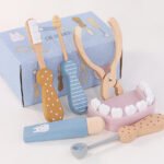 Wooden dentist toy for children's pretend play