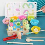 Wooden fishing educational toy