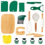Wooden kitchen toys for children with cutting tools, cooking toys, baking toys, role-playing toys