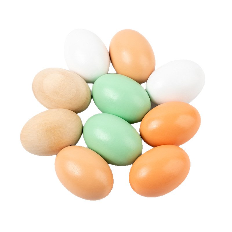 Wooden simulated chicken and duck eggs, children's DIY painting toys and Easter decorations Wooden simulated chicken and duck eggs, children's DIY painting toys and Easter decorations - Image 1
