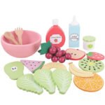 Wooden simulated kitchen toy, children's American fruit salad, pretend play educational toy