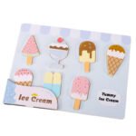 Wooden simulated kitchen toy, children's American-style ice cream, pretend play educational toy