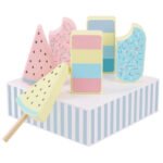 Wooden simulated kitchen toy, children's American-style popsicle, pretend play educational toy