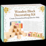 Custom Baby Shower Blocks to Decorate Game Kit 52 Wooden Blocks 24 Markers 1 Game Sign 40 Templates to Paint Kraft