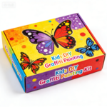 Handmade DIY Easter Woodblock Graffiti Butterfly Wooden Pendant for Festival Party Tableware Decorations
