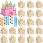 DIY Wooden Castle Kit to Build and Paint Art Handmade Toy Plaything House Art Project