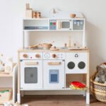 Wholesale wooden toys, wooden simulated sound and light kitchen utensils, children's pretend kitchen toy sets