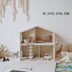 Natural Wood Children Role Play Wooden Doll House Simulation Villa Baby Birthday Gift Kids Early Education Montessori Wooden Toy